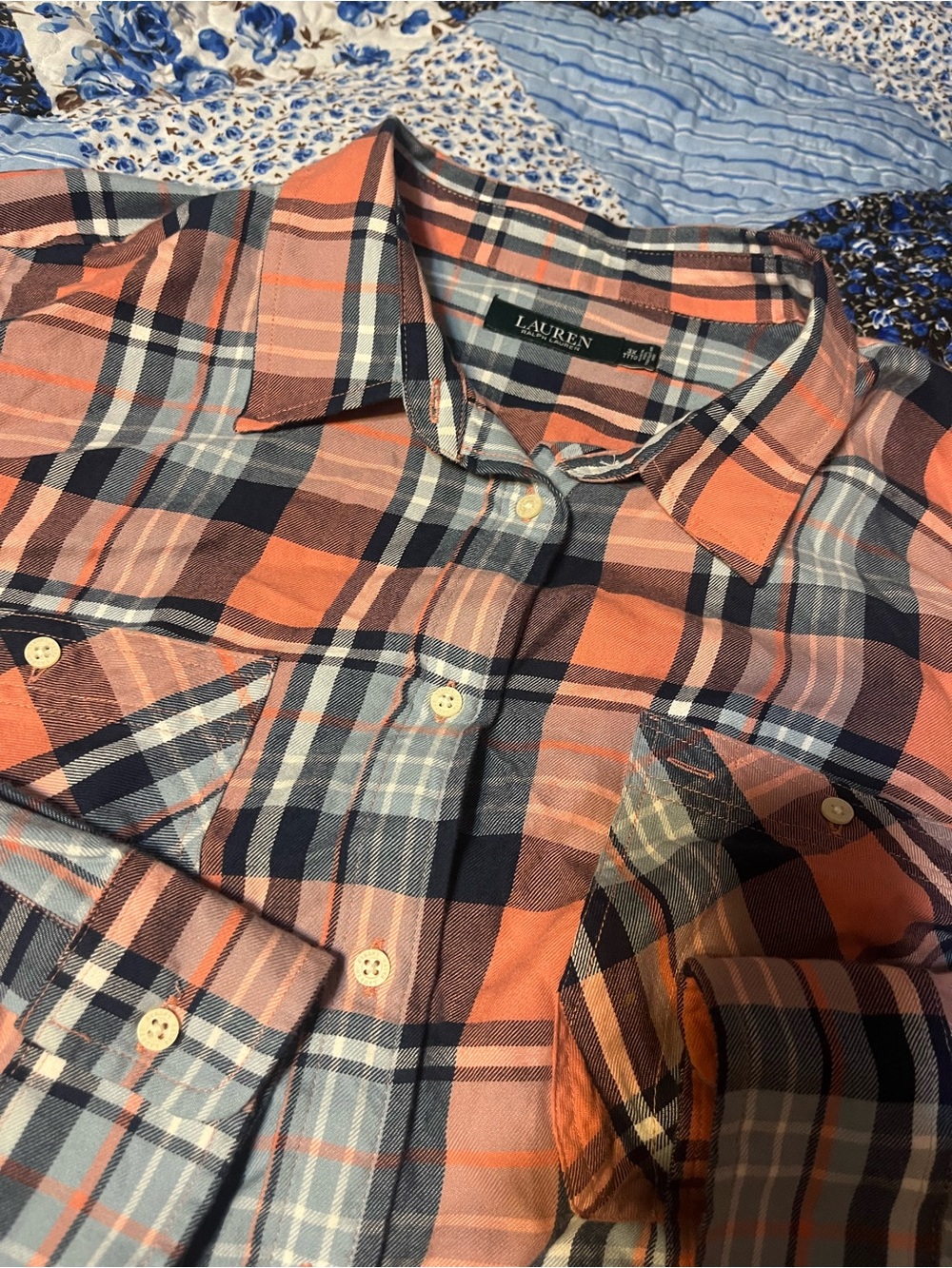 Lauren Ralph Lauren Women’s 3XL Plaid Button Down Long Sleeve Shirt